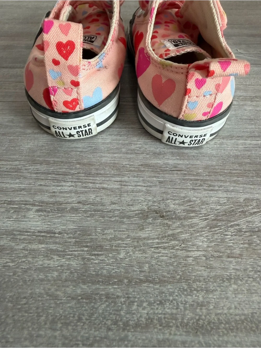 Converse Pink Canvas Valentine Multicolor Hearts Slip-on Canvas Baby Sneakers 5